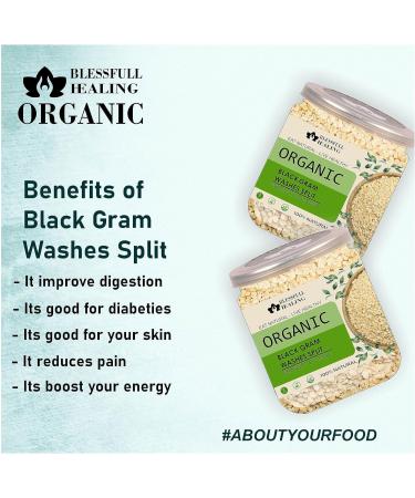 Blessfull Healing Organice Black Gram Washes Split 2 lb (907 Gram) - Buy Online on SooperMarket.com