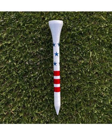 USA Golf Tees - American Flag Design, Pro Length Bamboo Tees, Patriotic Pride 2 3/4 - Pack of 50 - Buy Online on SooperMarket.com