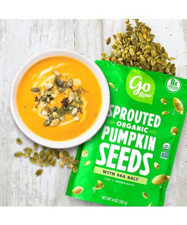 Go Raw Organic Pumpkin Seeds with Sea Salt - 14 oz | Keto, Vegan, Gluten-Free Superfood Snacks - Buy Online on SooperMarket.com