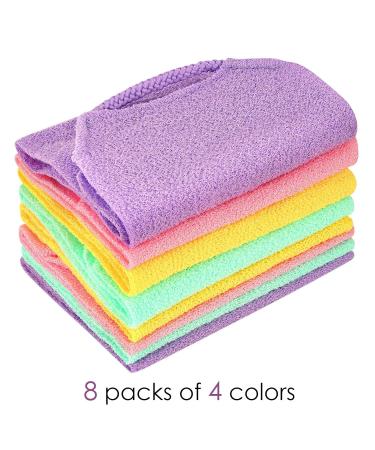 Linkidea 8 Pack Stretchable Exfoliating Towels with Handles - Wholesale Bulk Pack for Deep Cleansing Body Shower - Buy Online on SooperMarket.com