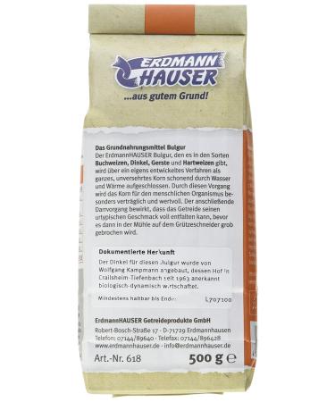 ErdmannHAUSER Demeter Bulgur from Spelt | 500g | Healthy Rice Alternative | Buy Online Internationally - Buy Online on SooperMarket.com