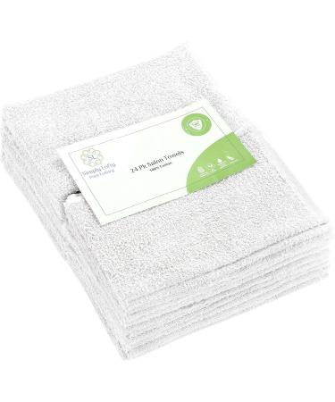 24 Pack SIMPLY LOFTY Salon Towels 16x26 Inch - 100% Ring Spun Cotton Hand Towels for Spa, Gym, Beauty Salon, and Home Hair Care - Highly Absorbent (White) - Buy Online on SooperMarket.com