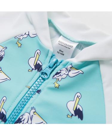 BONVERANO Baby Boys Swimsuit/Sunsuit UPF 50+ Sun Protection with Sun Hat - Light Blue (3 Months) - Buy Online on SooperMarket.com
