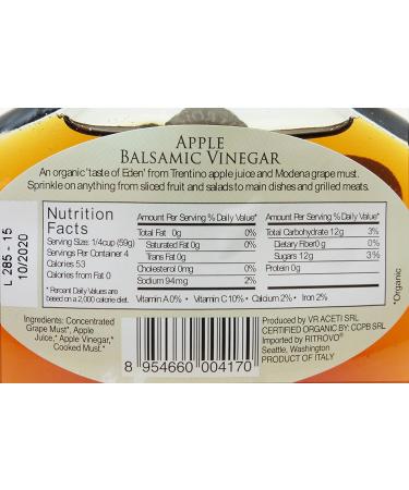 Ritrovo Selections Organic Apple Balsamic Vinegar 6.78fl.oz. (200ml) - Premium Quality - Buy Online on SooperMarket.com