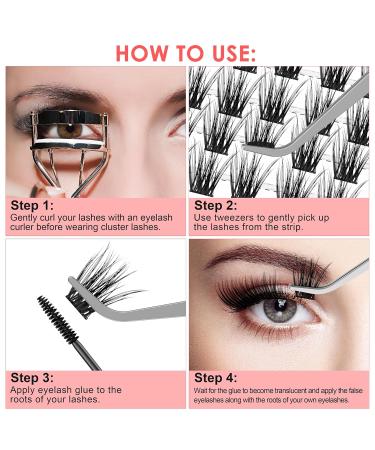 MAEXUS Lash Clusters DIY Eyelash Extensions - 120 Natural Look C D Curl Wispy Lashes (0.07D 8-16mm MIX) for Mega Volume - Buy Online on SooperMarket.com