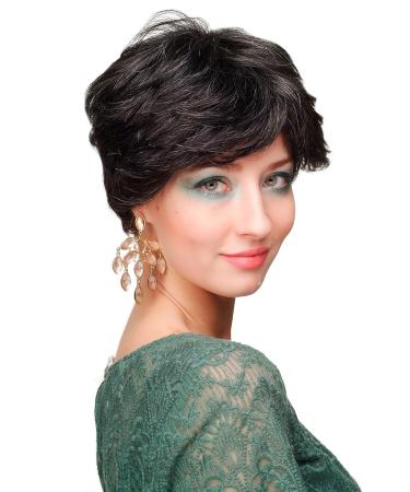 WIG ME UP Ladies wig quality wig black grey mottled short classic elegant CM-37-280