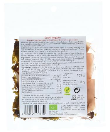 Buy Arche Bio Sushi Ginger 105g - Authentic Organic Pickled Ginger for Sushi & Asian Cuisine - Buy Online on SooperMarket.com