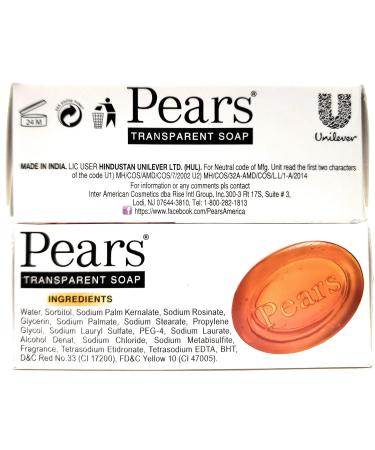 3 Pack Pears Transparent Glycerin Bar Soap 3.5 Oz - Gentle Cleansing Soap - Buy Online on SooperMarket.com