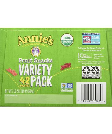 Annie's Homegrown Strawberry Fruit Snacks - 42 Pack | 0.8 OZ Each | Organic & Delicious - Buy Online on SooperMarket.com