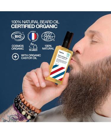 Sapiens Barbershop Beard Oil 50ml - Cosmos Organic Certified Beard Growth Oil - Natural Oils for Moisturizing and Promoting Growth - Made in France - Buy Online on SooperMarket.com