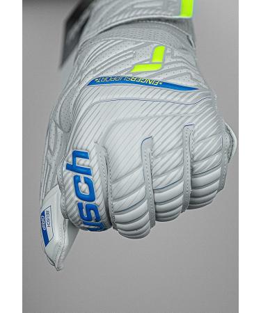Reusch Men s Attract Finger Support Goalkeeper Gloves - Unisex Outer Seam Cut Grip Surface Light Gray-Blue-Yellow Adult Football Gloves with Finger Protection - Size 8 - Buy Online on SooperMarket.com