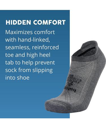 Hidden Comfort No-show Running Socks (4 Pairs) - Men and Women, White, Black, Charcoal, Gray, Medium - Buy Online on SooperMarket.com
