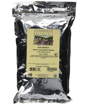 Starwest Botanicals Organic Chaste Tree Berries Whole, 1 Lb