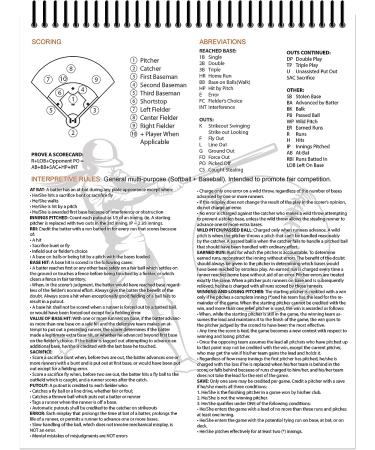 Softball Scorebook with Rules & Scoring | Heavy Duty for Youth & Adult Players - Buy Online on SooperMarket.com