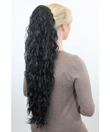 Voluminous Kinky Curly Ponytail Hairpiece - Long Braided Extensions in Black N838-1 | Shop Internationally - Buy Online on SooperMarket.com