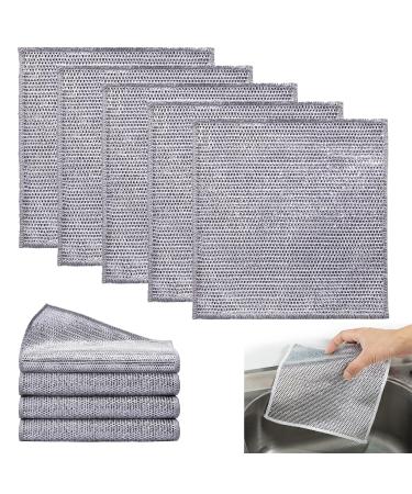 5 Pack Wire Dishwashing Rags Dual Layer Wire Dishwashing Rags Multipurpose Wire Dishwashing for Wet and Dry Non-Scratch Wire Dish Cloths Kitchen Wire Dishcloth Cleans for Dishes Sinks Stove Tops Duallayer