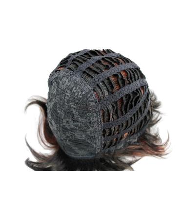 Short Human Hair Wig with Side Parting | Dark Brown with Red Highlights - DW411HH-2H130 | Shop Now! - Buy Online on SooperMarket.com