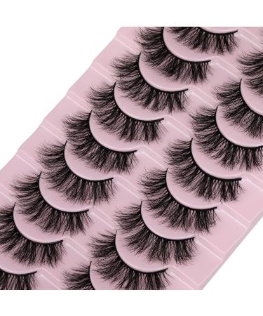 WiWoseo 10 Pairs Natural Faux Mink 3D False Eyelashes - Wispy & Fluffy - Buy Online on SooperMarket.com