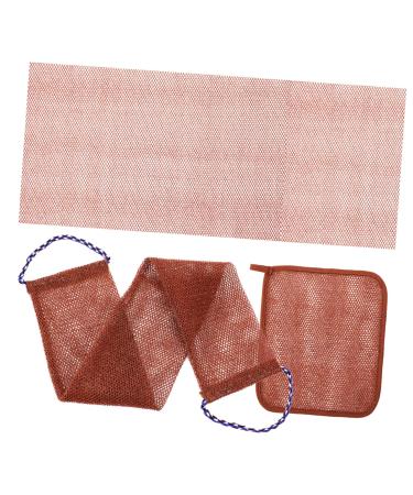 ORFOFE 1 Set Bath Towel Bath Scrubber Towel Back Washers for Shower Back Cleaner Loofah Strap Brown Nylon