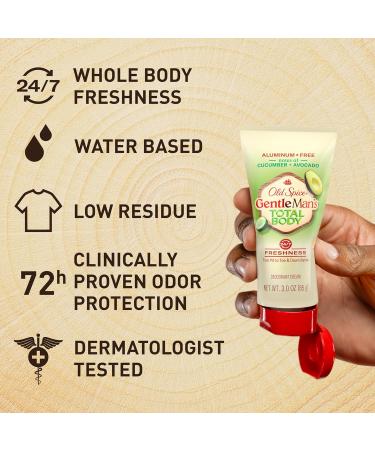 Old Spice Whole Body Deodorant for Men Total Body Deodorant Cucumber + Avocado Aluminum Free Deodorant Cream for 24/7 Freshness // Dermatologist Tested Whole Body Deodorant 3.0 oz - Buy Online on SooperMarket.com