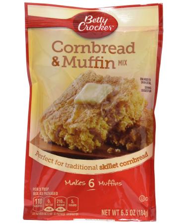 Betty Crocker, Muffin Mix, Authenic Cornbread & Muffin Mix, 6.5-Ounce Pouches (Pack of 6) Cornbread 6.5 Ounce (Pack of 6)