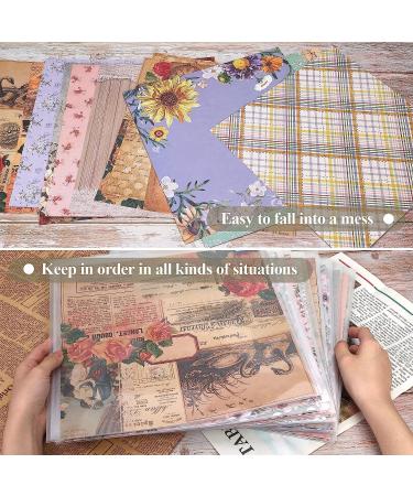 Csyidio 14-Piece 12x12 Inch Scrapbook Paper Storage Organizer | Clear with Sealing Design & Large Label Stickers | Holds Scrapbook Paper & Vinyl Paper - Buy Online on SooperMarket.com