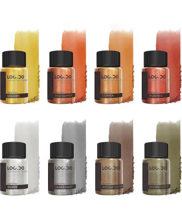 LOCDO Metallic Pigment Powder 8 Colors Shimmer Mica Powder for Epoxy Resin, Clay, Nail Art - 15ml Red - Buy Online on SooperMarket.com