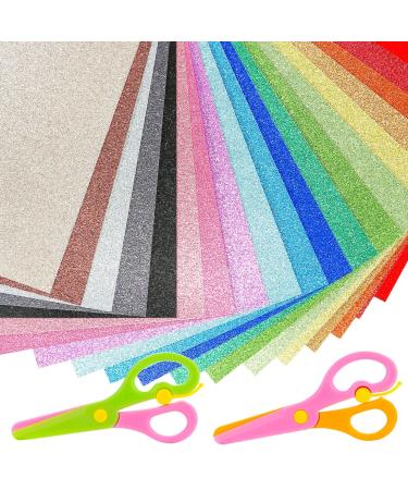 BigOtters Glitter Cardstock Paper  40 Sheets Sparkly Paper Premium Craft Cardstock with 2 Scissors for Christmas Thanksgiving Gift Box Wrapping Birthday Party Decor Scrapbook  20 Colors 250GSM