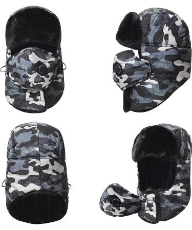 Trooper Trapper Hat with Ear Flap & Windproof Ski Mask - Gray - Buy Online on SooperMarket.com
