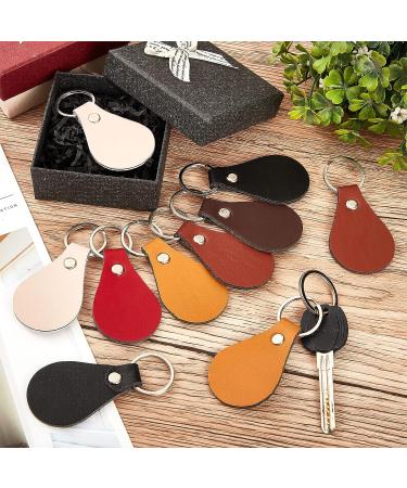 30 Pcs DIY Leather Key Fob Kit with Rivets & Rings for Engraving - Multi Colors - Buy Online on SooperMarket.com