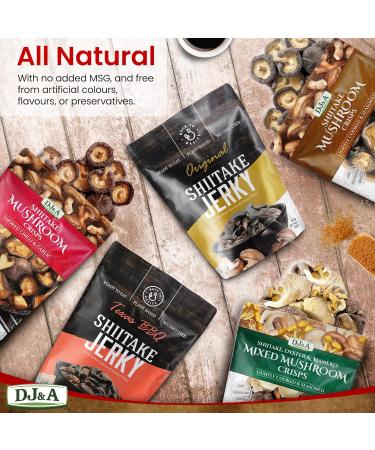 DJ&A Vegan Jerky & Mushroom Crisps Variety | 5 Pack by Broadway Candy | Vegan Snacks | Gluten Free Non-GMO - Buy Online on SooperMarket.com