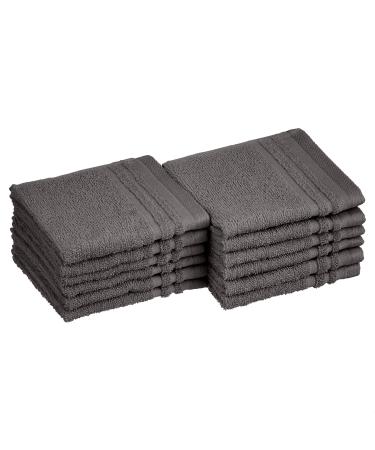 Amazon Basics Cosmetic Friendly Washcloths - 12-Pack, Stony Slate