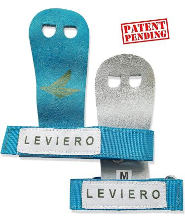 LEVIERO Palmies Gymnastics Grips - Soft Leather Hand Grips for Gym, Weightlifting, Cross Training - Aqua, Medium - Buy Online on SooperMarket.com