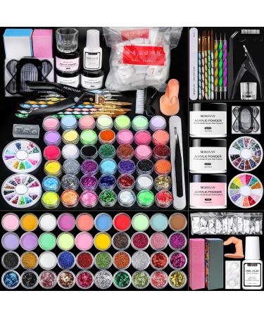Morovan Acrylic Nail Kit For Beginners - Acrylic Nails Extension Kit Acrylic Powder Nails Kit Acrylic Nail Kit Set Professional Acrylic with Everything Acrylic Nails Glitter Nail Supplies