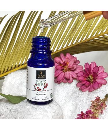 Good Vibes Rose Hip Radiant Glow Face Serum | Lightweight Anti-Aging Moisturizer for All Skin Types | Corrects Dark Spots | 10ml | Paraben & Sulfate Free | Cruelty-Free - Buy Online on SooperMarket.com