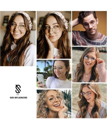 Shop SJ5024 Vintage Round Blue Light Filter Glasses for Men & Women - Leopard Frame Anti-Blue Light Computer Glasses - Buy Online on SooperMarket.com