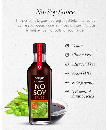 SEMPIO No-Soy Sauce (150ml) - Gluten-Free & Vegan All-Purpose Seasoning | Pea-Based Soy Sauce Alternative - Buy Online on SooperMarket.com