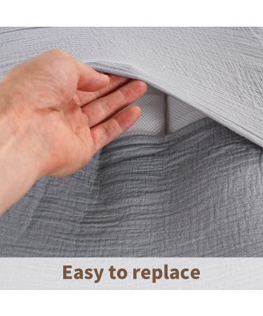 HOMBYS Muslin Baby Lounger Cover 2 Pack - 100% Cotton Slipcover for Infant Pillow (Blue & Grey) - Buy Online on SooperMarket.com