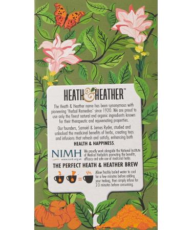 Heath & Heather Organic Green Tea & Turmeric 20 Envelope Bags 40g - Buy Online on SooperMarket.com