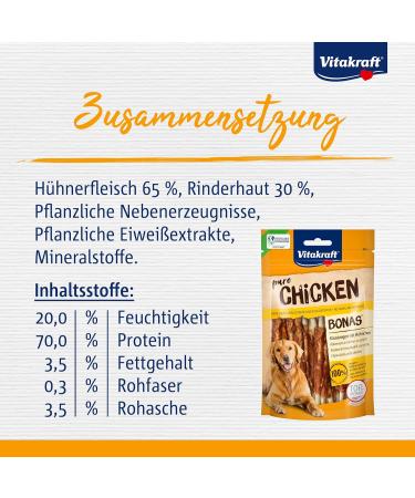 Vitastras Bonas Chicken Couch Sticks - Healthy Dog Snack 13x80g No Sugar or Cereal Perfect Reward - Buy Online on SooperMarket.com