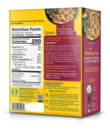 Japanese Teriyaki with Udon Noodles Meal Kit for Two - Authentic Asian Flavor - Plant-Based & Flexitarian Friendly - Pack of 6 - Buy Online on SooperMarket.com