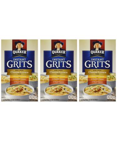 Quaker, Instant Grits Variety Pack, Cheese Lover's, 12oz Box (Pack of 3)