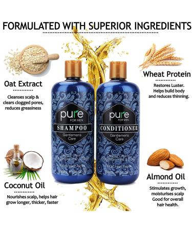 Natural Men's Shampoo & Conditioner Set for Daily Hair Care - Deep Cleansing, Itchy Scalp Care, Strengthening, Paraben & Sulfate Free - Buy Online on SooperMarket.com