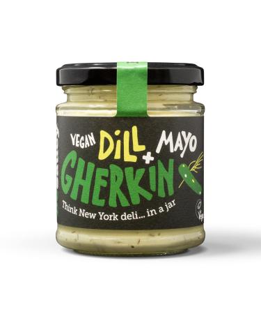 BeSaucy Dill & Gherkin Mayonnaise Works Great as a Spread Dip and Stirred Through Mash or Partnered with Pasta and Pizza Crusts. Produced in the UK & Vegan Friendly 180g Glass Jar