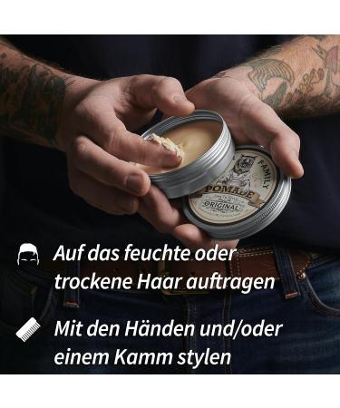 Hair Pomade for Men - Water Based Medium Hold Styling Pomade with Bentonit Clay - Non Greasy Anti Dandruff Texturizing & Natural Shine - 100ml Original - Buy Online on SooperMarket.com