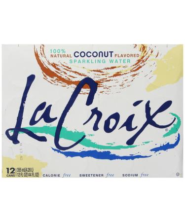 La Croix Sparkling Water, Coconut, 12 oz Can (Pack of 12)