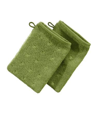 M ve washcloth 2-pack Quadretti terry cloth green size 15x20 cm