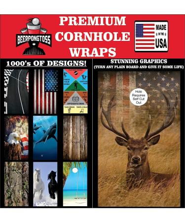 Cornhole Board Vinyl Wrap Decals (Set of 2) Patriotic Bean Bag Toss Wrap Stickers (Deer) - Buy Online on SooperMarket.com