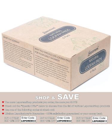 6 Pack Premium Bath Loofah Pads - 100% Natural Exfoliating Shower Sponge - Men & Women Body Wash Scrubber - Buy Online on SooperMarket.com
