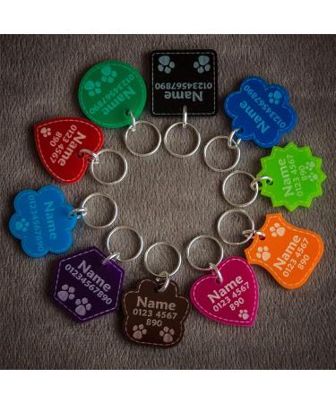 Personalised Cat Dog Tags Pet ID Engraved Acrylic Plastic Acrylic tags - Buy Online on SooperMarket.com